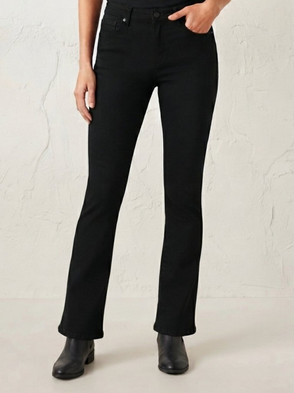 Suko Jeans Black Bootcut Stretch Pants with Hidden Animal Print Trim Size 4